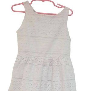 H&M Sleeveless White Eyelet Embroidery Detail Dress